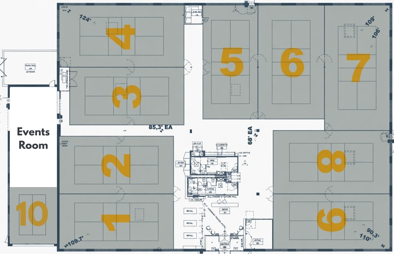 Oak & Paddle court layout