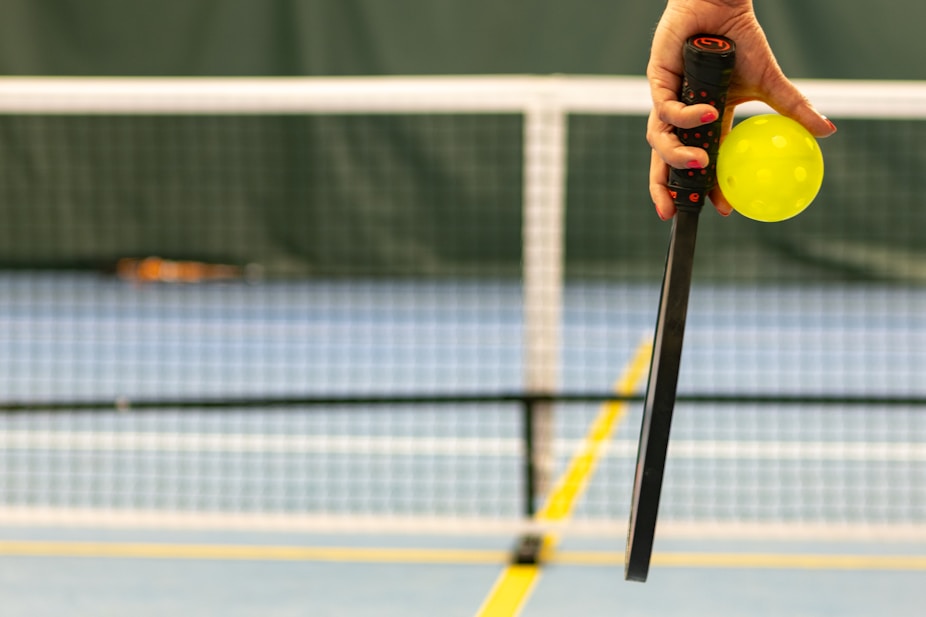 Pickleball paddle and ball