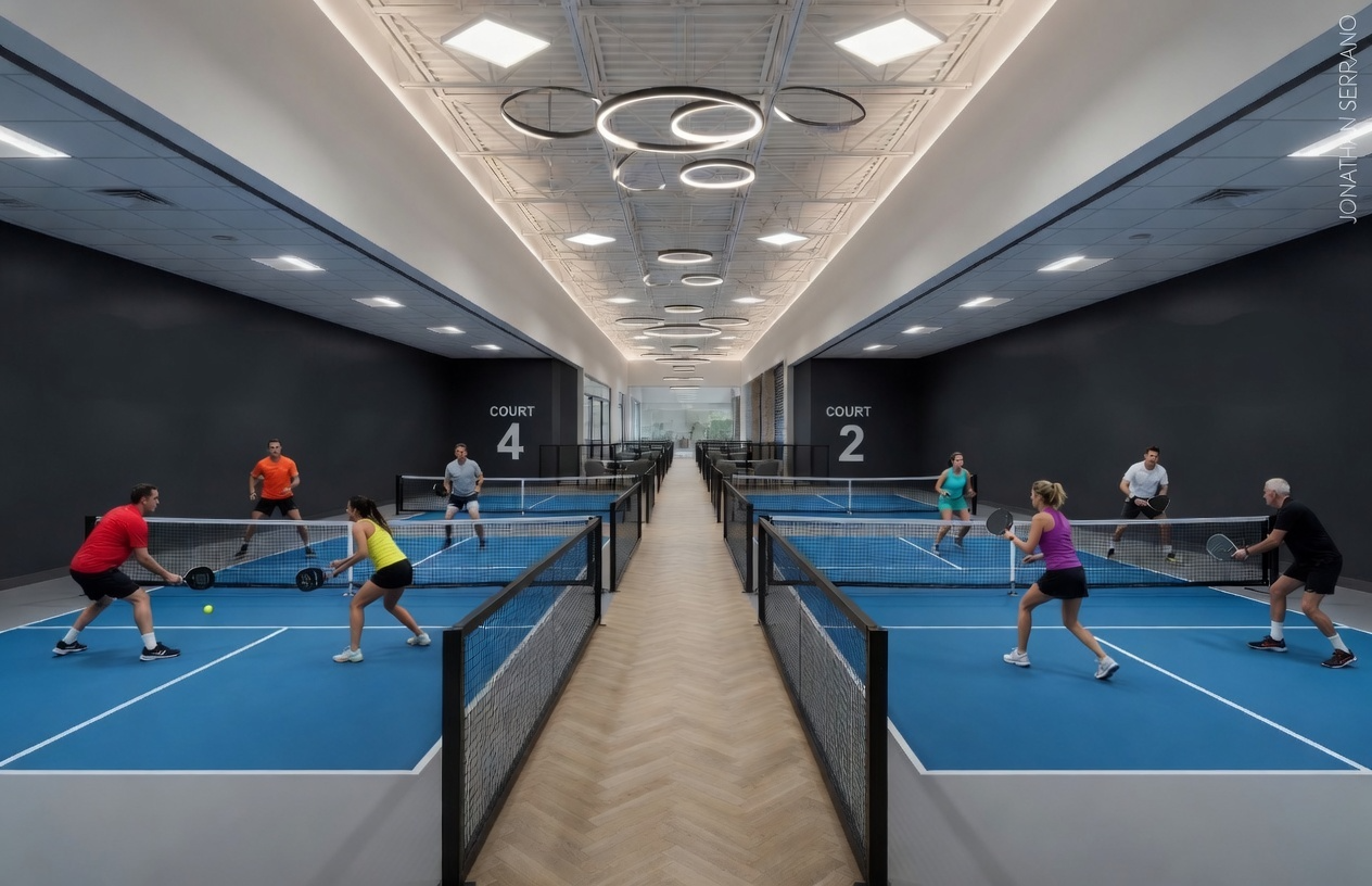 Indoor pickleball courts